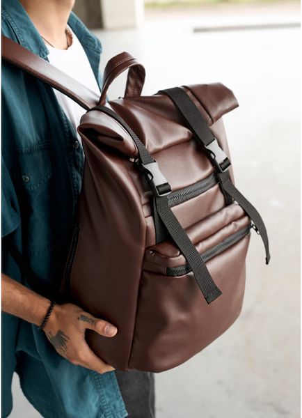 Чоловічий рюкзак ролл Sambag RollTop LTT шоколадний 1087 фото